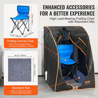 TY-H01 - VEVOR 1050W Sauna Tent for Relaxation and Detox Therapy