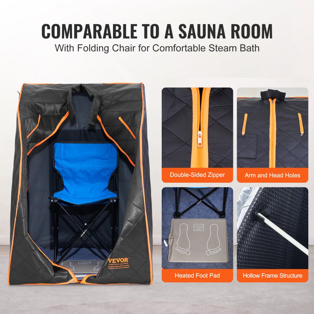 TY-H01 - VEVOR 1050W Sauna Tent for Relaxation and Detox Therapy