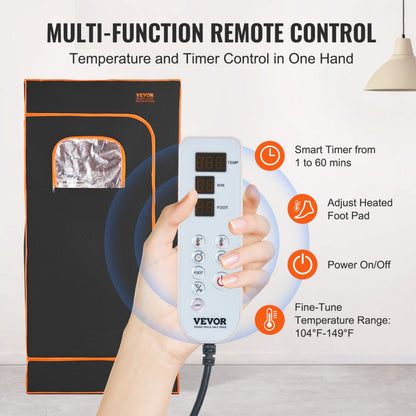 TY-H02 - VEVOR 1400W Infrared Sauna Tent for Stress Relief and Detox
