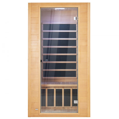 FRB-1M3 - Compact 1-Person Infrared Sauna, 1400W Hemlock Design