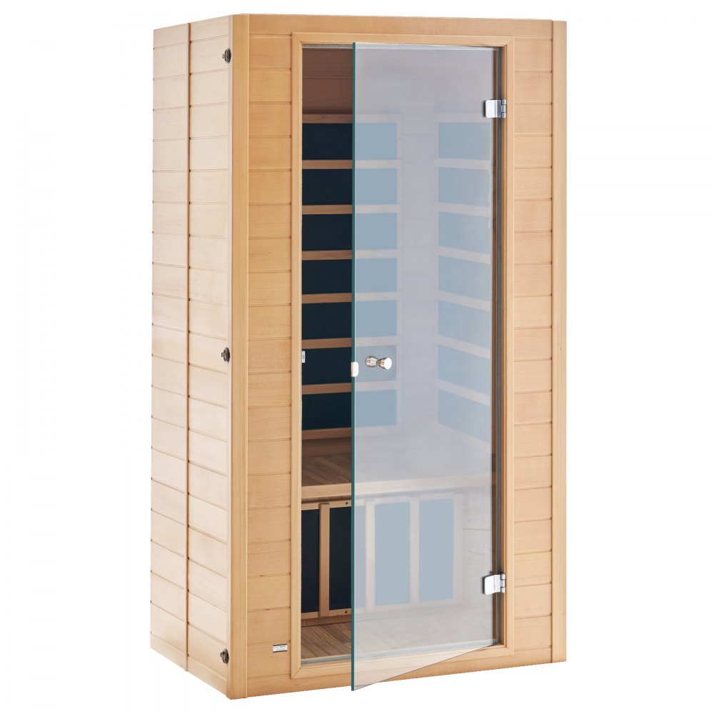FRB-1M3 - Compact 1-Person Infrared Sauna, 1400W Hemlock Design