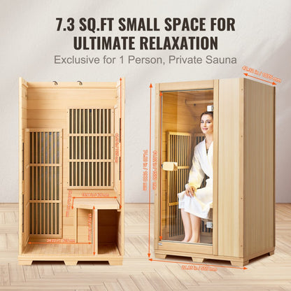 FRB-1E5 - Compact Far Infrared Sauna for One with Music and Lighting