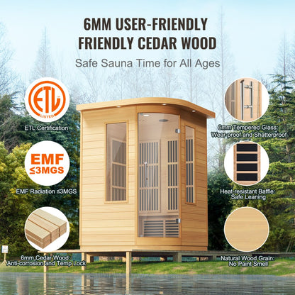 FRB-273 - Compact 2-Person Far Infrared Sauna, 1850W Heating System