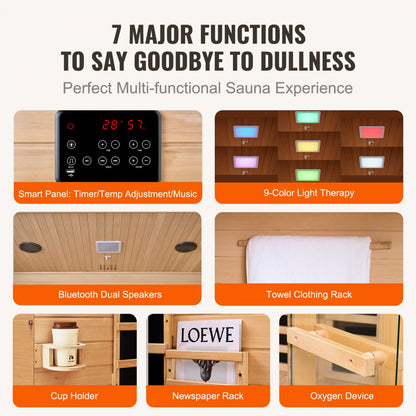 WJ-003 - 3-4 Person Corner Sauna Room with 2470W Fast Heating