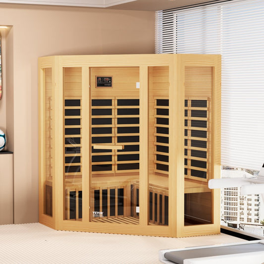 WJ-003 - 3-4 Person Corner Sauna Room with 2470W Fast Heating