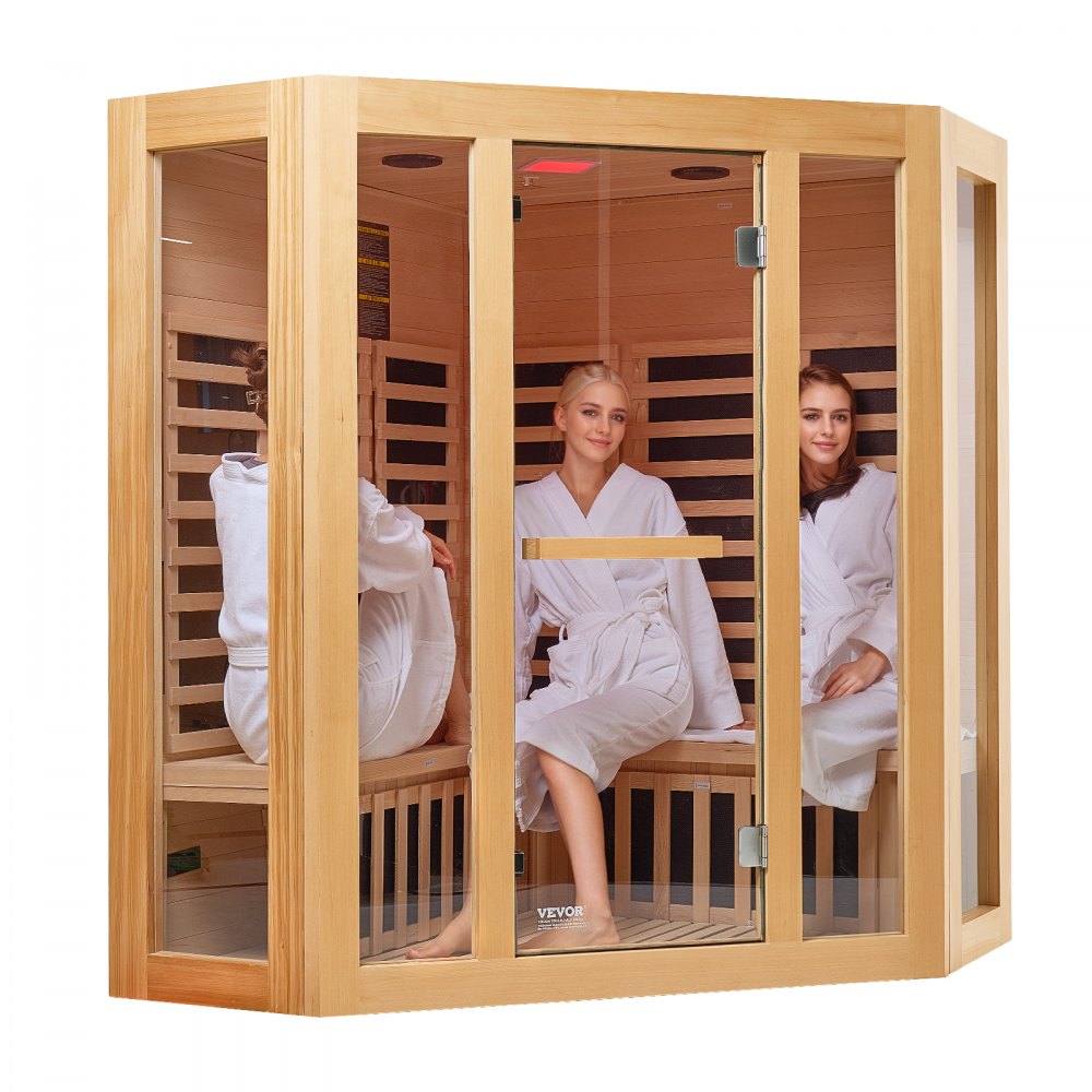 WJ-003 - 3-4 Person Corner Sauna Room with 2470W Fast Heating