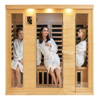 WJ-004 - 2580W Canadian Hemlock Sauna for 3-4 Person Comfort