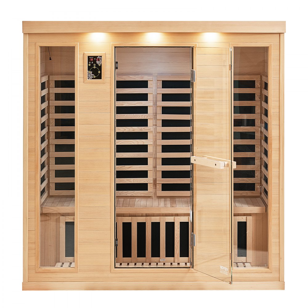 WJ-004 - 2580W Canadian Hemlock Sauna for 3-4 Person Comfort