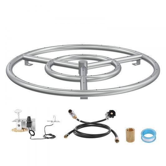 1050267 - 18" Stainless Steel Fire Pit Pan with 150,000 BTU Burner