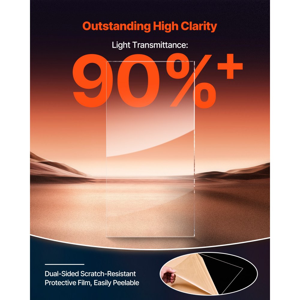 LX-PMMA-24*48 - 24x48 Inch Acrylic Sheets, 2-Piece Set, 3mm Thick