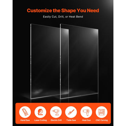 LX-PMMA-24*48 - 24x48 Inch Acrylic Sheets, 2-Piece Set, 3mm Thick