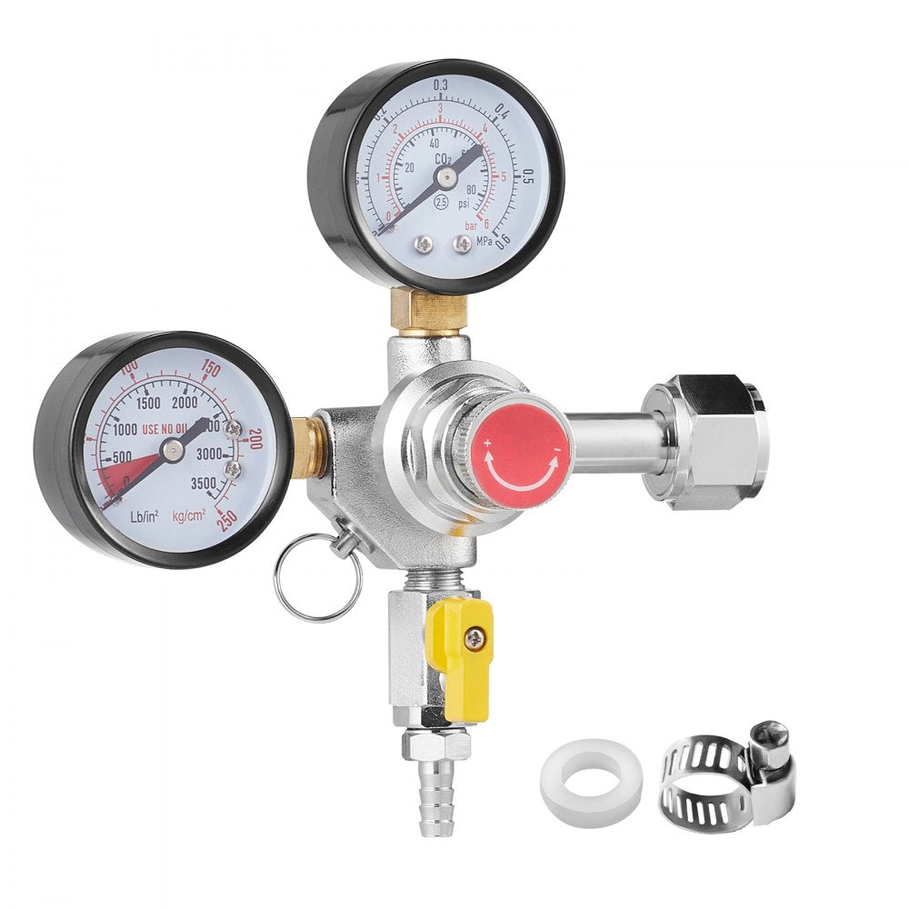 Item Model Number - VEVOR CGA320 Double Gauge CO2 Regulator with 60 PSI Control