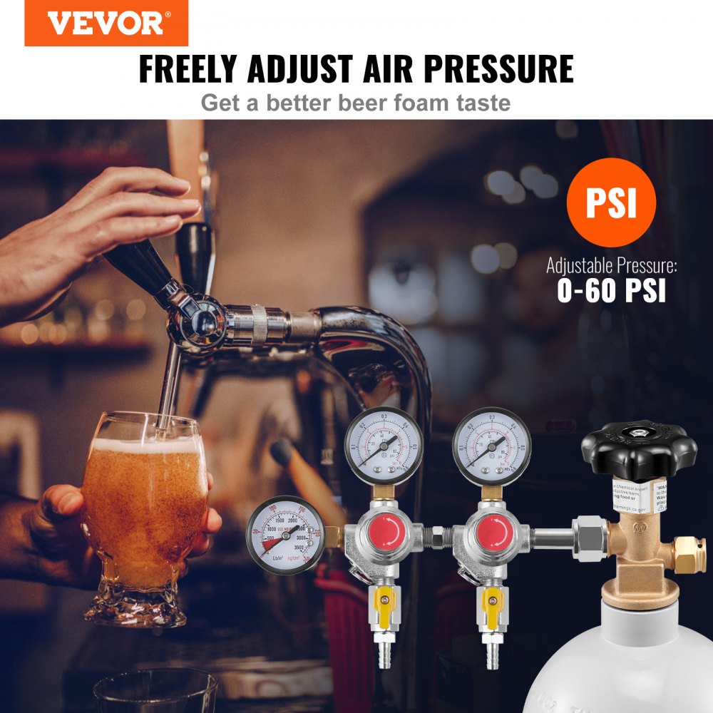 Item Model Number - Triple Gauge CO2 Regulator with 0-60 PSI Pressure Control