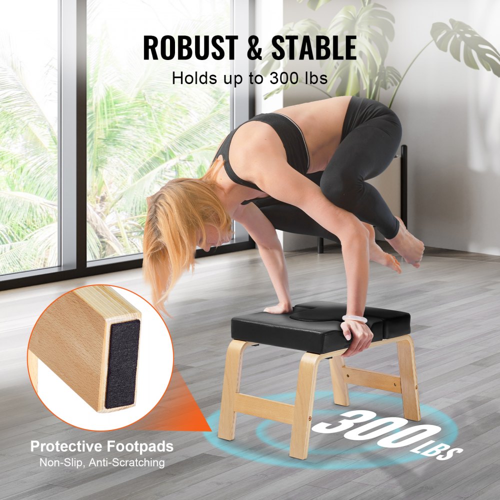A3007 - Sturdy Inversion Chair with 2.55" Cushion for Yoga and Meditation