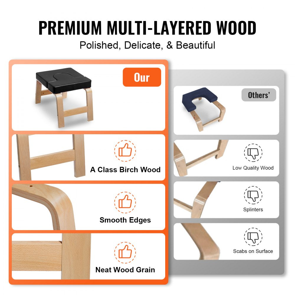 A3007 - Sturdy Inversion Chair with 2.55" Cushion for Yoga and Meditation