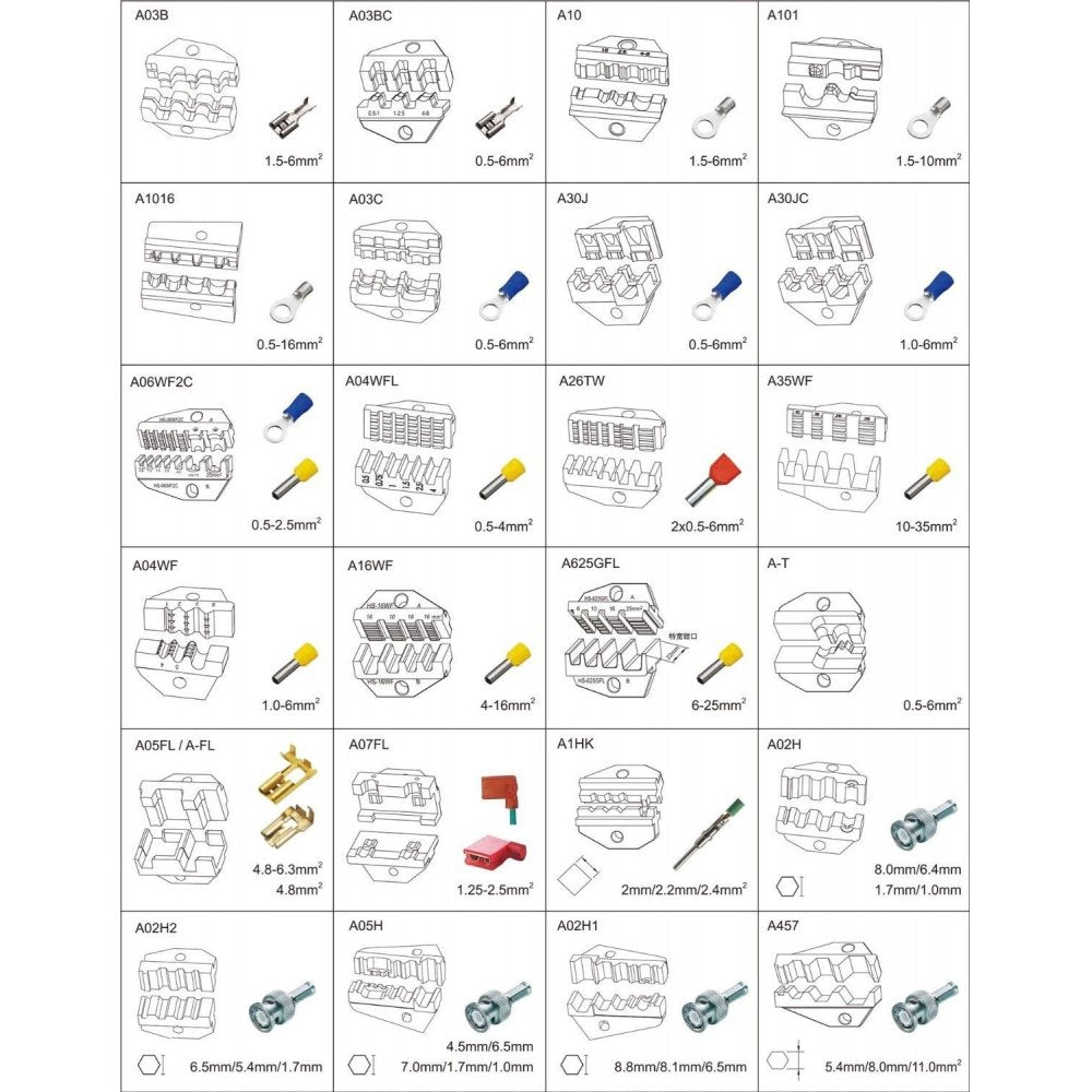 AM-10 - High-Force Pneumatic Crimping Tool with 15 Die Sets