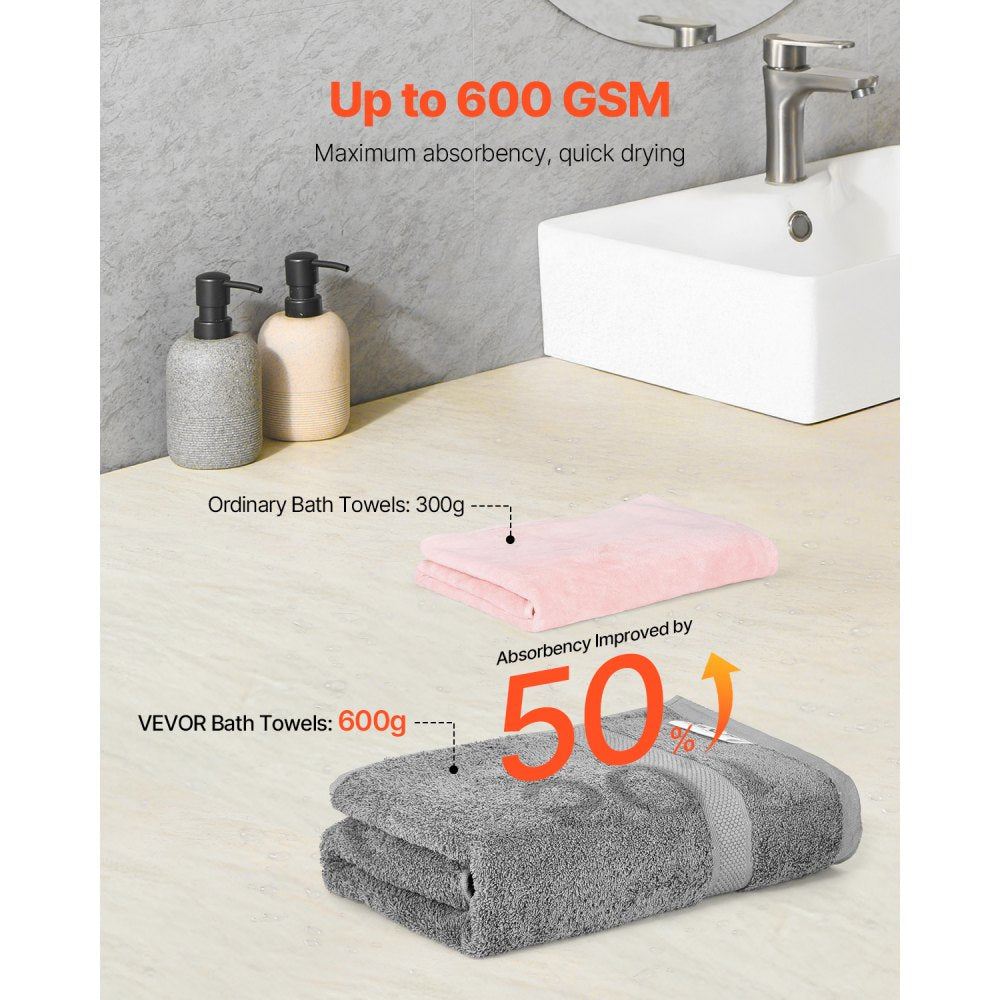 6-1606 - Luxurious 6-Piece Cotton Towel Set, Soft & Absorbent