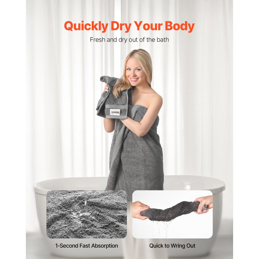 6-1606 - Luxurious 6-Piece Cotton Towel Set, Soft & Absorbent