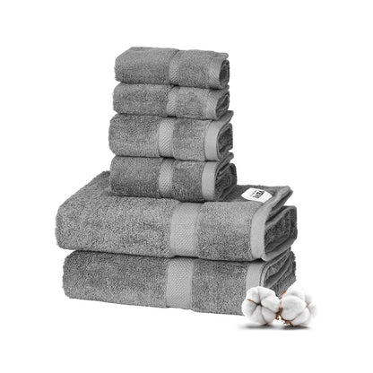 6-1606 - Luxurious 6-Piece Cotton Towel Set, Soft & Absorbent