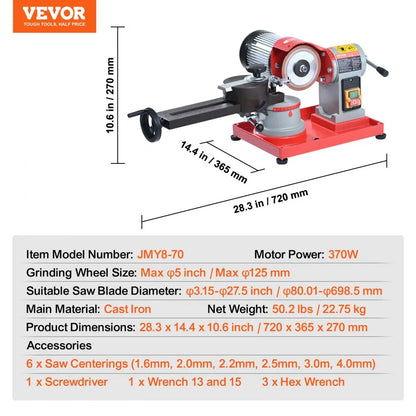 JMY8-70 - Precision Circular Saw Blade Sharpener with 5-Inch Wheel