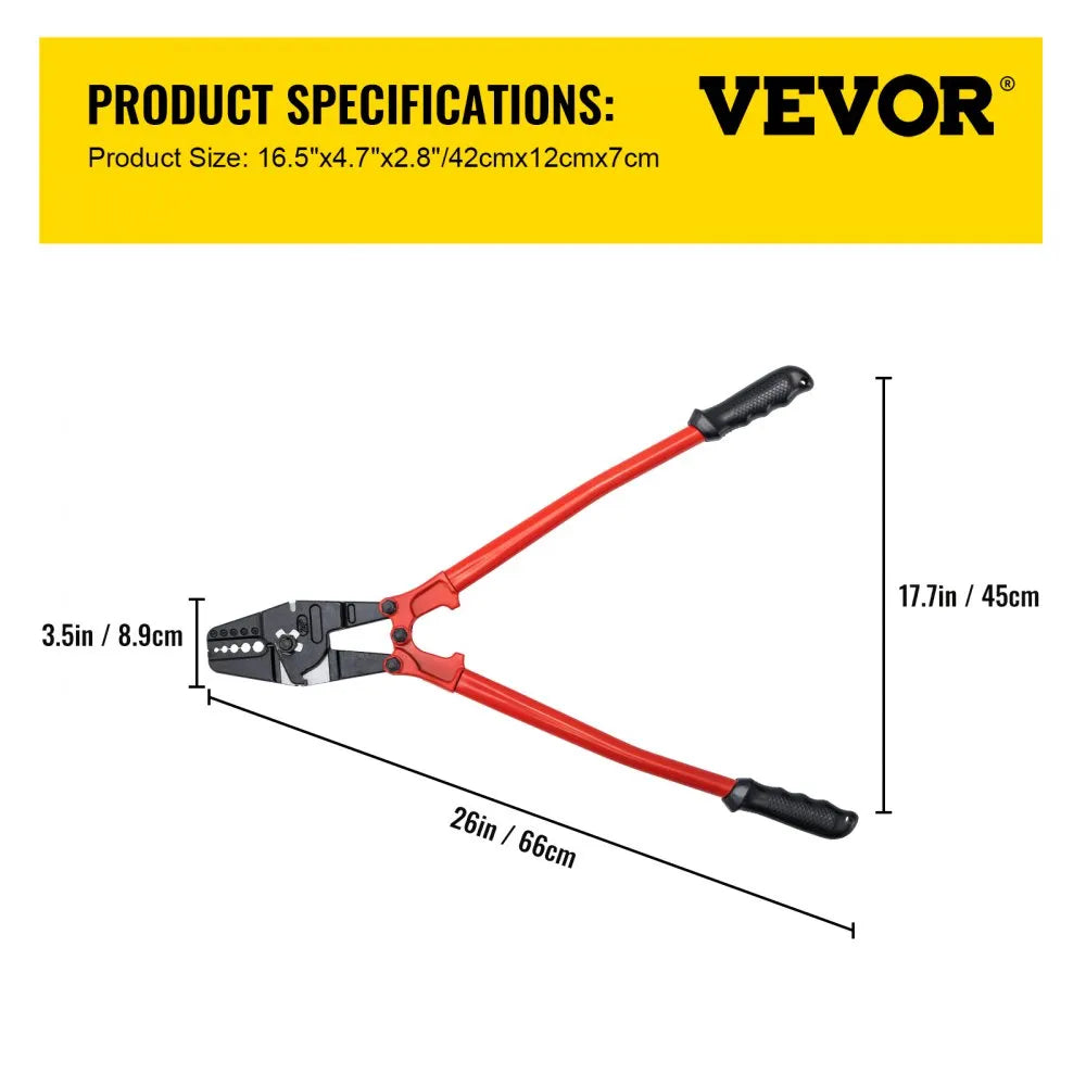 010186972766 - VEVOR 24" Alloy Steel Crimper for 1/16" to 3/16" Wires