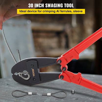 010608073631 - Durable 30-Inch Alloy Steel Hand Crimper for Versatile Wire Connections