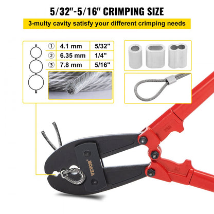 010608073631 - Durable 30-Inch Alloy Steel Hand Crimper for Versatile Wire Connections