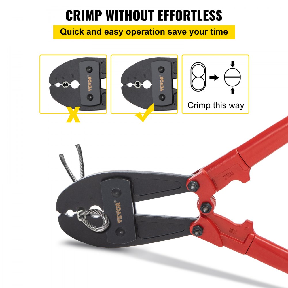 010608073631 - Durable 30-Inch Alloy Steel Hand Crimper for Versatile Wire Connections
