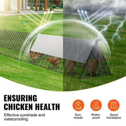 TT-MCT004 - 236.2" Metal Chicken Tunnel for Safe Poultry Roaming