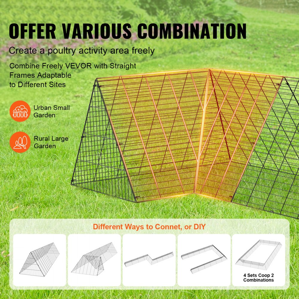 TT-MCT004 - 236.2" Metal Chicken Tunnel for Safe Poultry Roaming