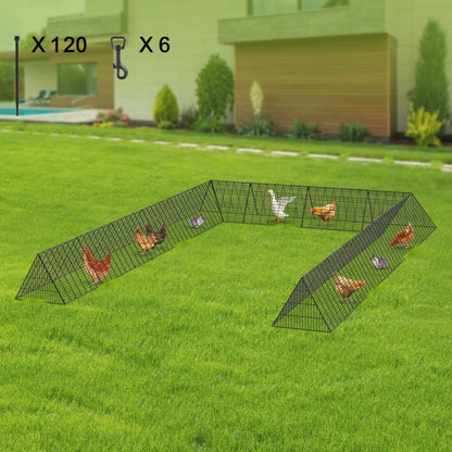 TT-MCT004 - 236.2" Metal Chicken Tunnel for Safe Poultry Roaming