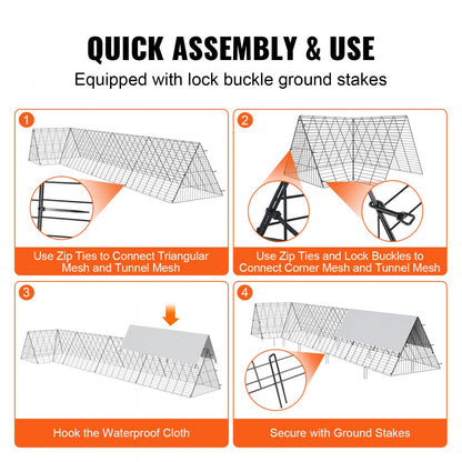 TT-MCT002 - Durable 157.5" Chicken Tunnel for Secure Outdoor Exploration