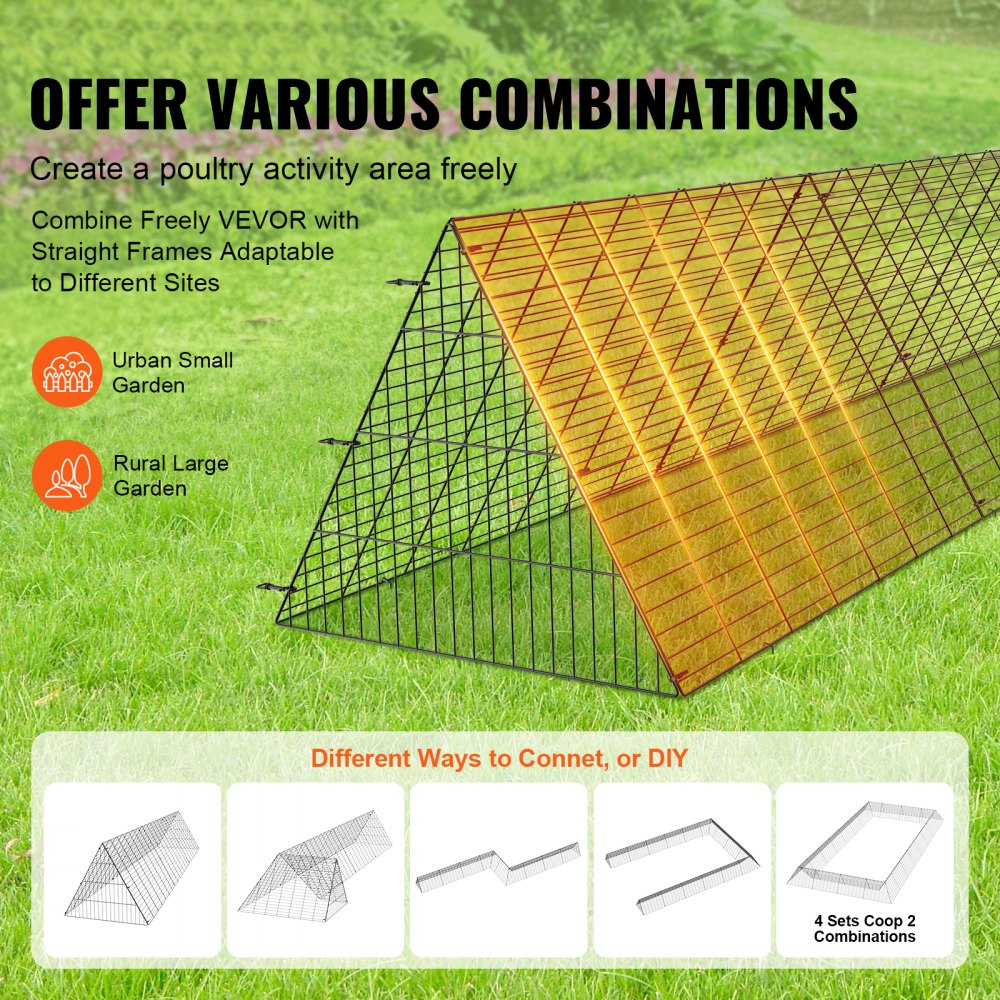 TT-MCT001 - Spacious Chicken Tunnels 300x71cm, Safe Outdoor Roaming for Poultry