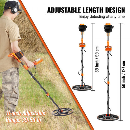 TS185A - Waterproof 12" Metal Detector with Adjustable Handle and LCD Screen