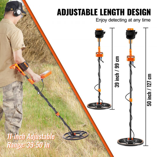 TS185A - Waterproof 12" Metal Detector with Adjustable Handle and LCD Screen