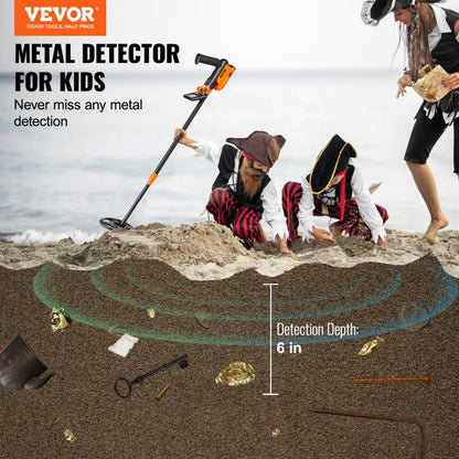 TS26 - 26''-36'' Adjustable Kids' Metal Detector with 6'' Waterproof Coil