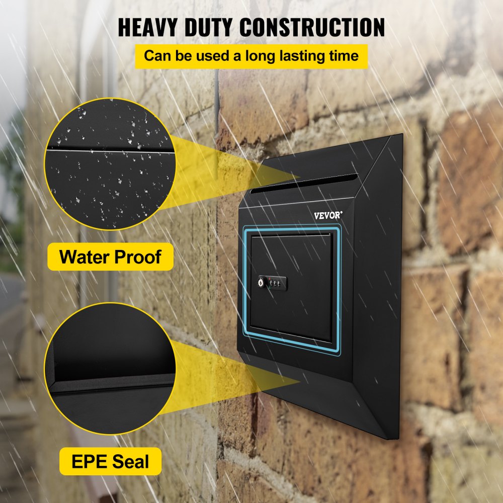 YJX-1002 - Weatherproof Steel Suggestion Box for Secure Donations - Wall-Mounted