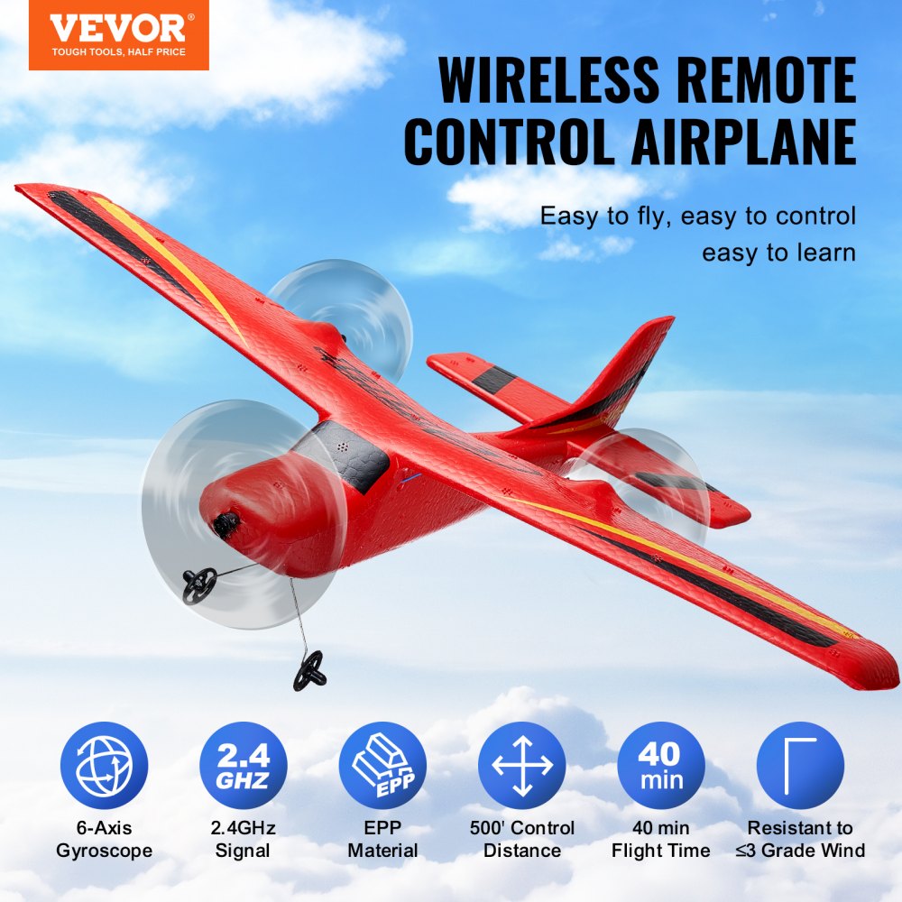 Z50 - VEVOR EPP Foam RC Airplane with 40 Min Flight & 2.4GHz Control