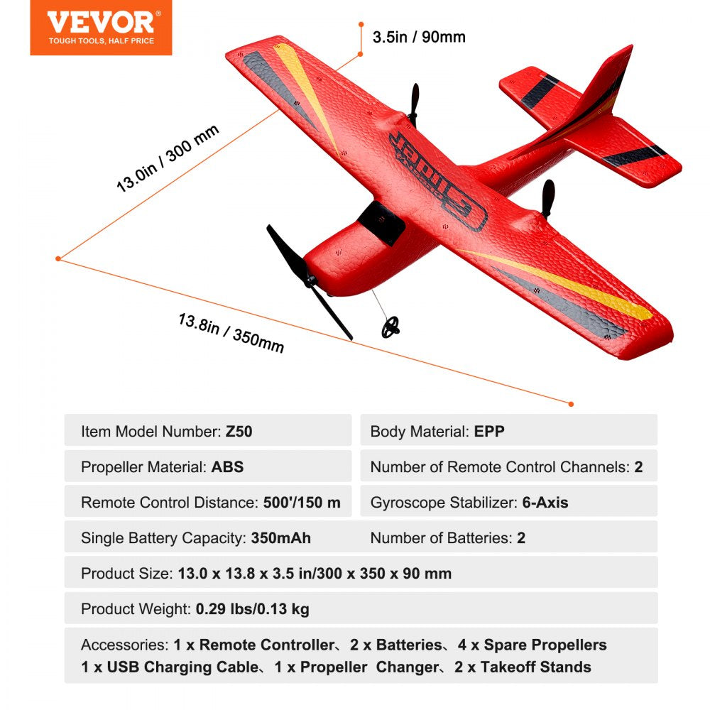 Z50 - VEVOR EPP Foam RC Airplane with 40 Min Flight & 2.4GHz Control