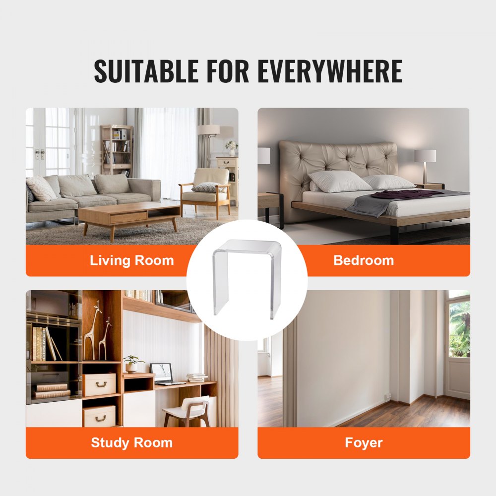 JYFE-002S - Durable 16.3 x 12 Acrylic End Table for All Décors