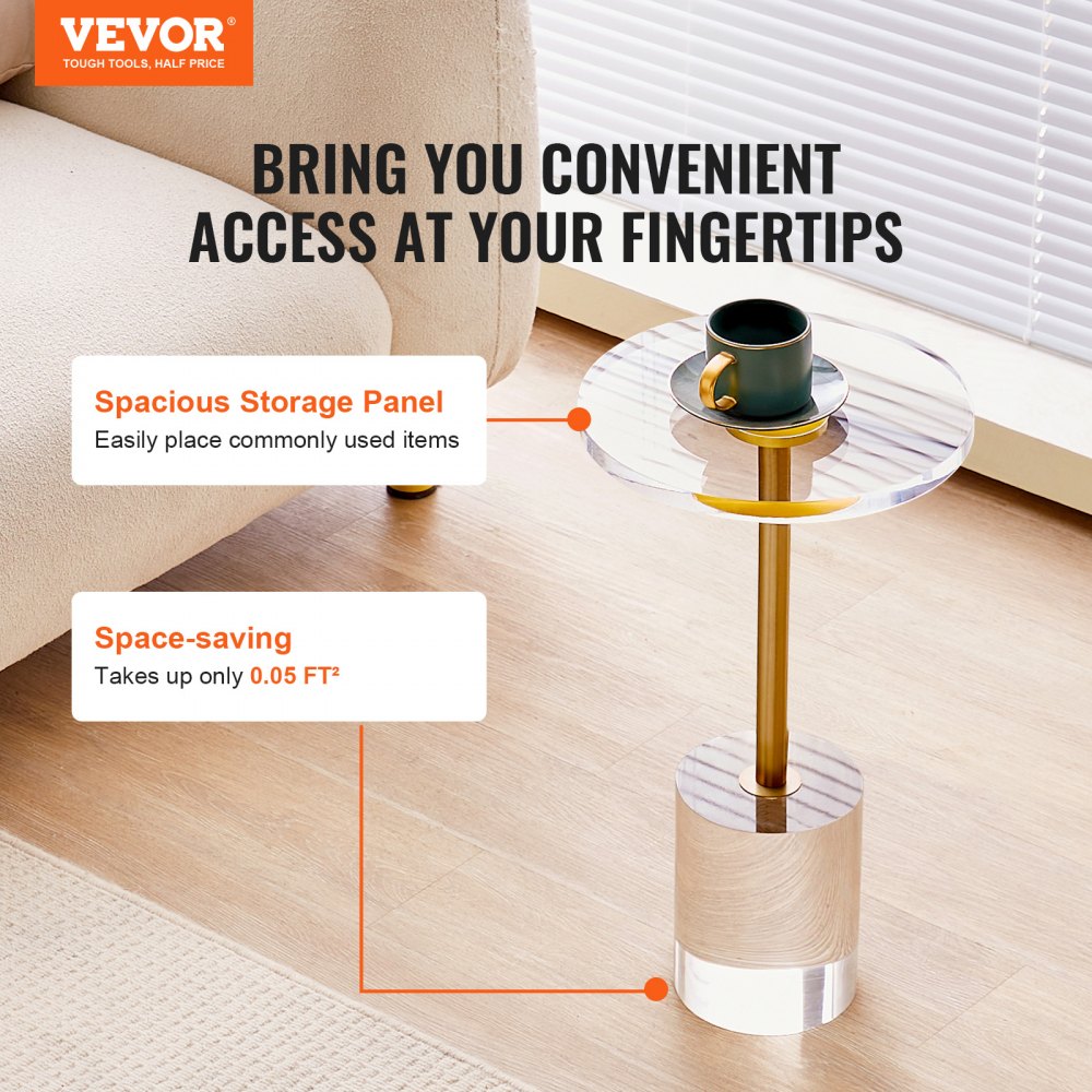 JYFT-002R - Modern 11.9 x 21.4 Inch Clear Acrylic End Table