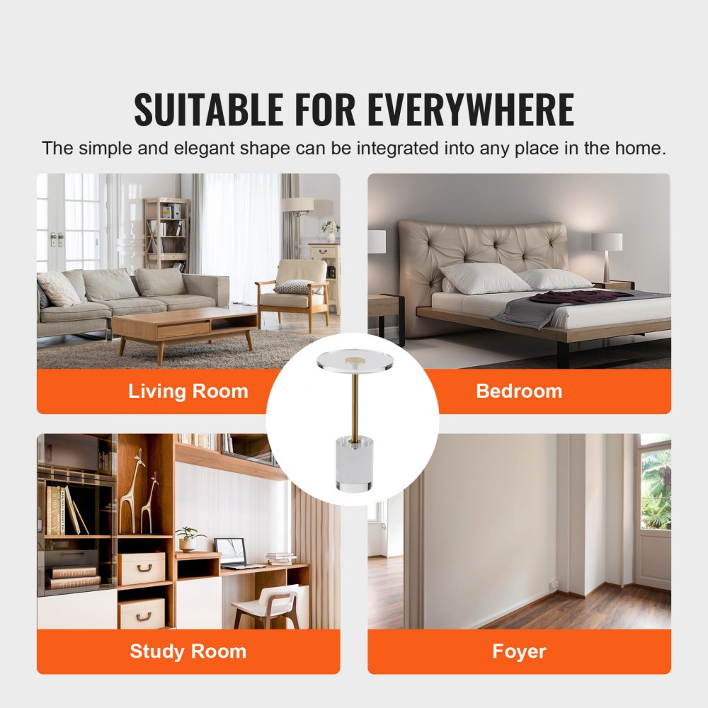 JYFT-002R - Modern 11.9 x 21.4 Inch Clear Acrylic End Table