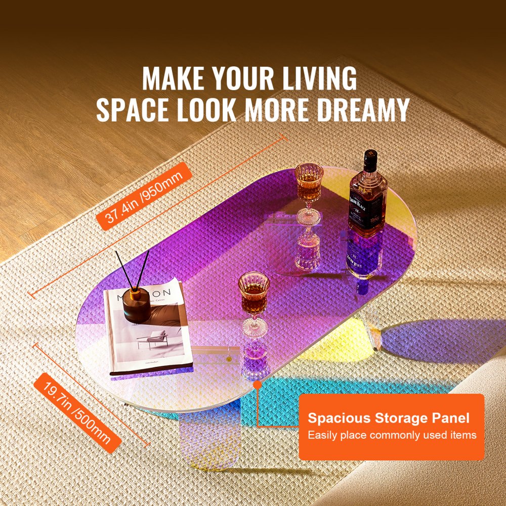 JYFB-0020B - Stylish 37.4" Acrylic Coffee Table for Any Home Decor