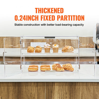 CX-03 - Durable 2-Tier PMMA Pastry Display Case for Baked Goods