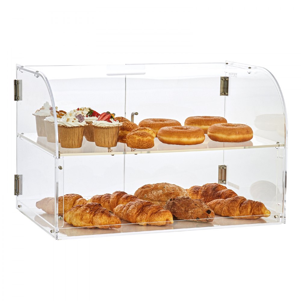 CX-03 - Durable 2-Tier PMMA Pastry Display Case for Baked Goods