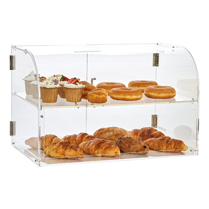 CX-03 - Durable 2-Tier PMMA Pastry Display Case for Baked Goods