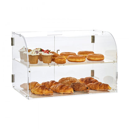 CX-03 - Durable 2-Tier PMMA Pastry Display Case for Baked Goods