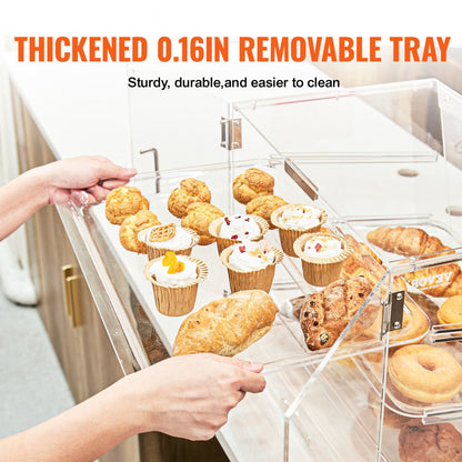 CX-02 - 3-Tier Durable Pastry Display Case with Easy Rear Access