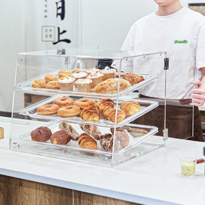 CX-02 - 3-Tier Durable Pastry Display Case with Easy Rear Access