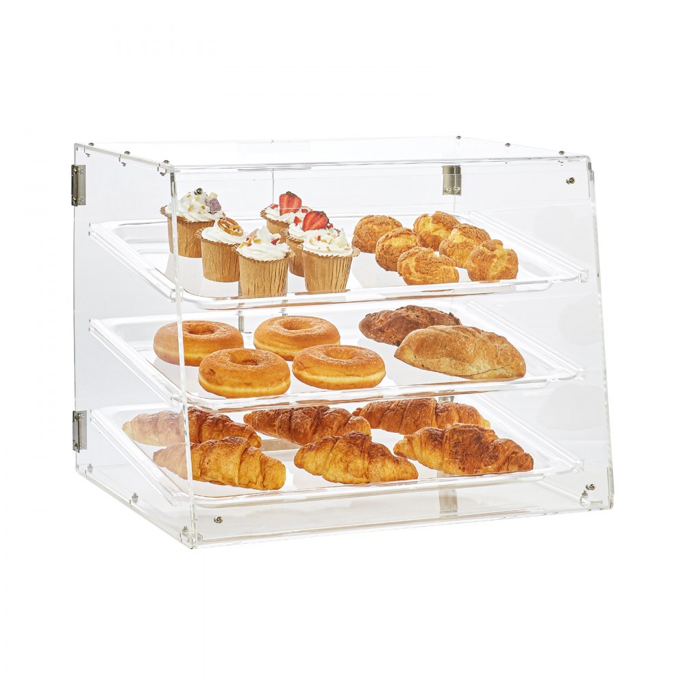 CX-02 - 3-Tier Durable Pastry Display Case with Easy Rear Access